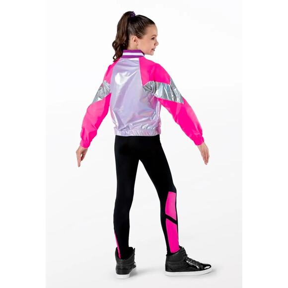 Dance Costume Weissman 13761 Large Adult Blue Jacket Hip Hop Metallic - Picture 2 of 3